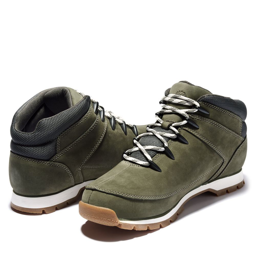 Timberland Παπούτσια Πεζοπορίας Ανδρικα Ελιά - Euro Sprint Mid - Greece 8746012-QX